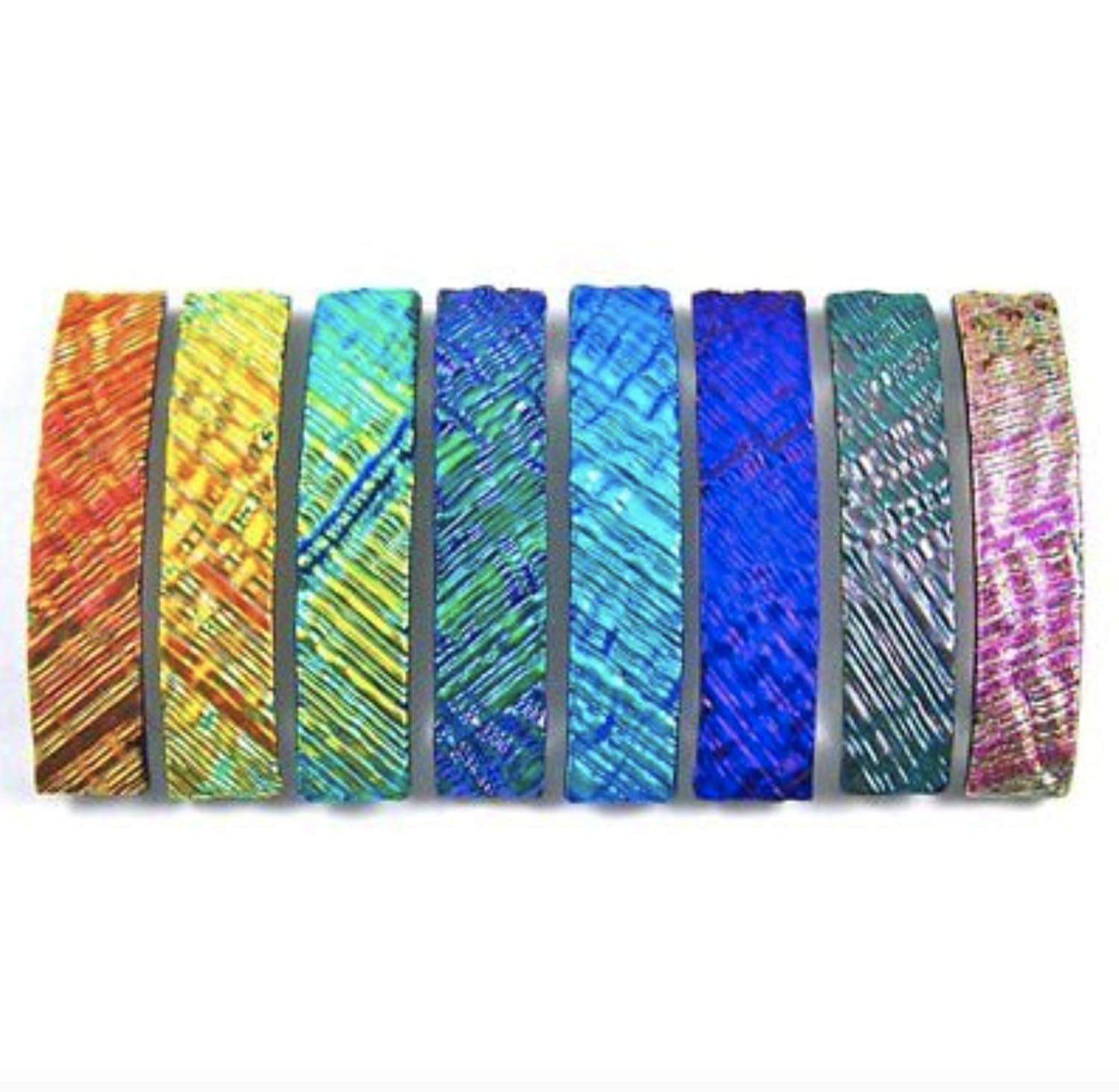 Dichroic Glass Hair Barrette - Large 3.5" / 90mm - Purple Violet Grape Lilac Wavy Striped Ripple Waves Metallic Iridescent Slide Clip Hair Accessories