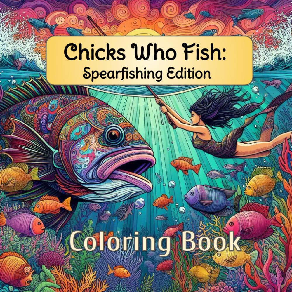 Chicks Who Fish: Spearfishing Edition: A Spearfishing Coloring Book for Women Featuring Ocean Adventure, Freediving, and Bold Underwater Art (Chicks Who Fish Coloring Book Series)