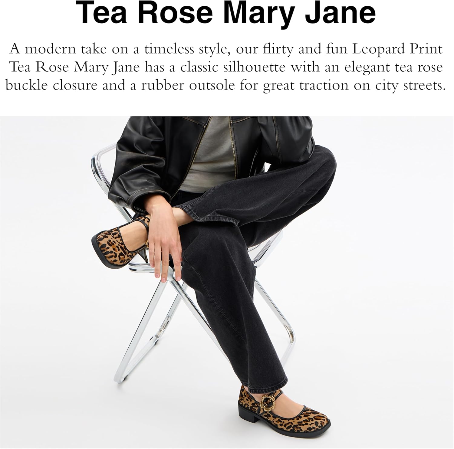 Coach Women's Tea Rose Mary Jane in Leopard Print