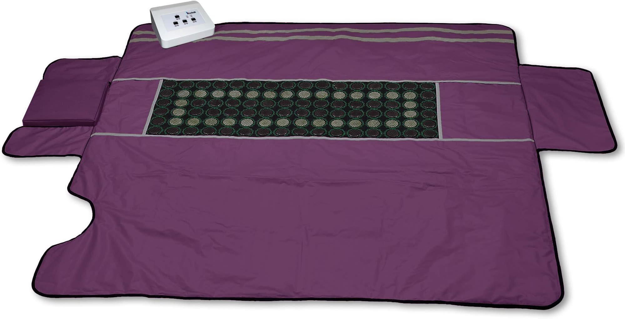 1Love Far Infrared Sauna Blanket | 0 EMFs & VOCs | 77-176°F | 3 Zone Control | Durable Waterproof Nylon | Portable Sauna | Sauna Blanket Blanket for Home Detox | Sauna Bag | Therapeutic Stones Purple