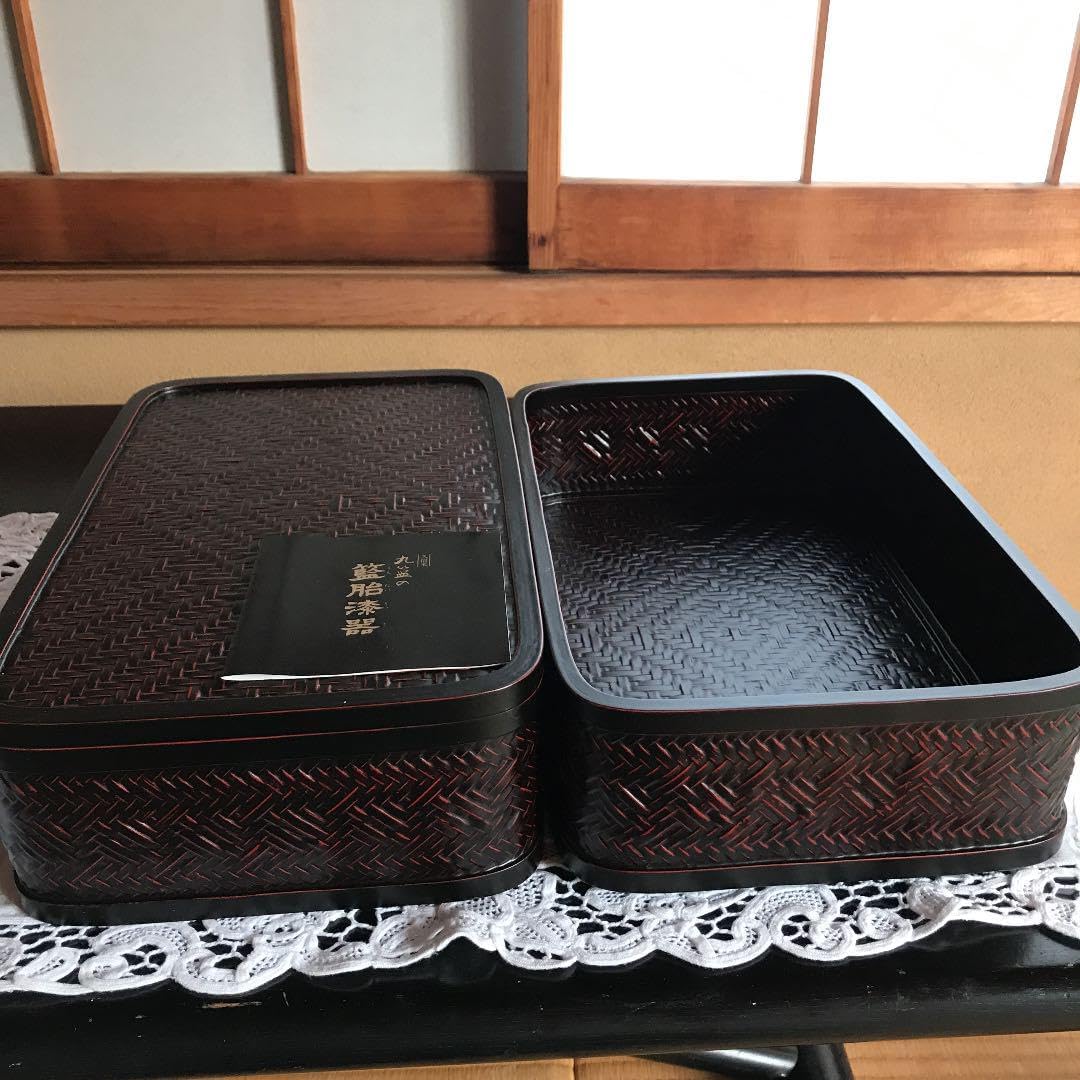 藍胎漆器 二重文箱