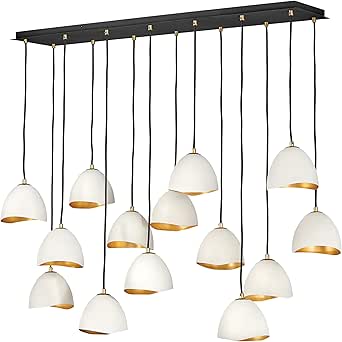 Hinkley Nula Fourteen Light Linear Chandelier, Shell White