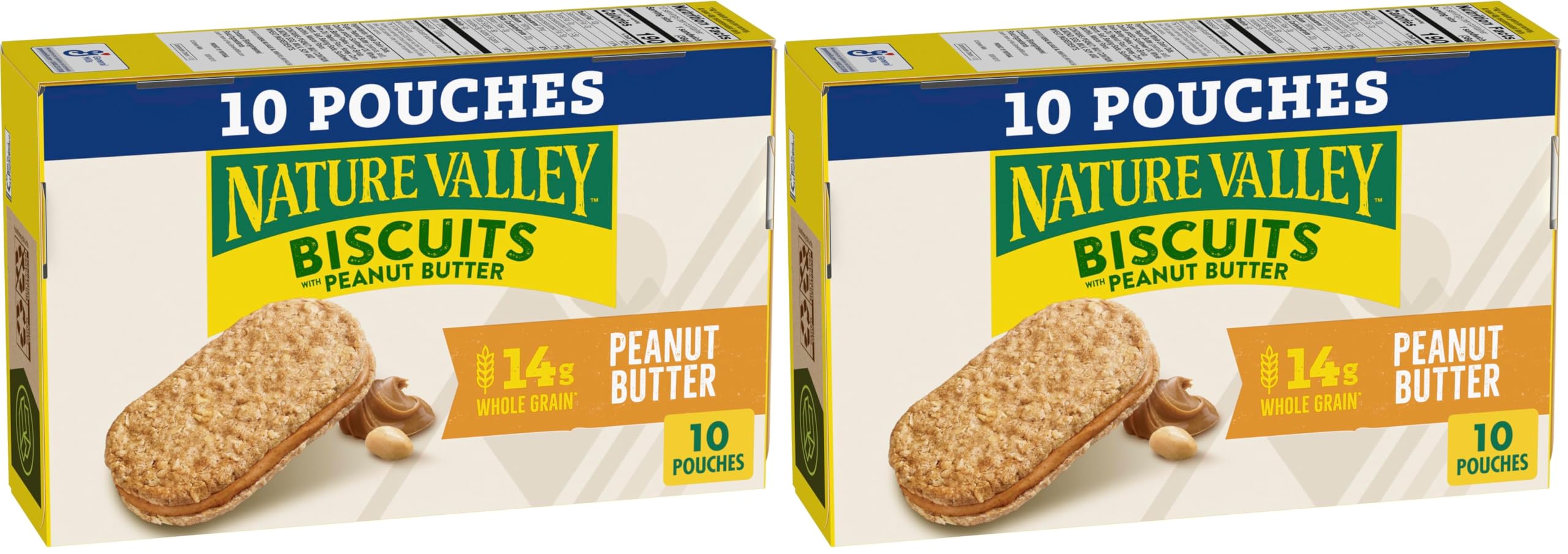 Nature Valley Biscuit Sandwiches, Peanut Butter, 10 ct, 13.5 OZ (Pack of 2)