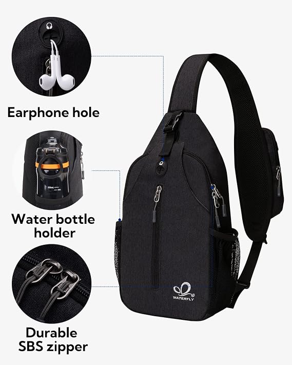 Waterfly Sling Backpack with Phone Pocket, Crossbody Bag for Men Women