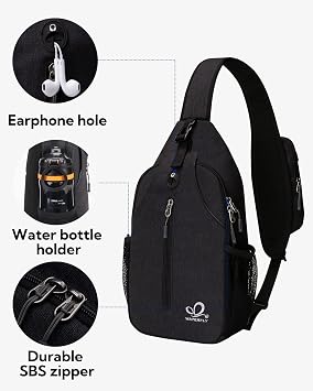 Waterfly Sling Backpack with Phone Pocket, Crossbody Bag for Men Women