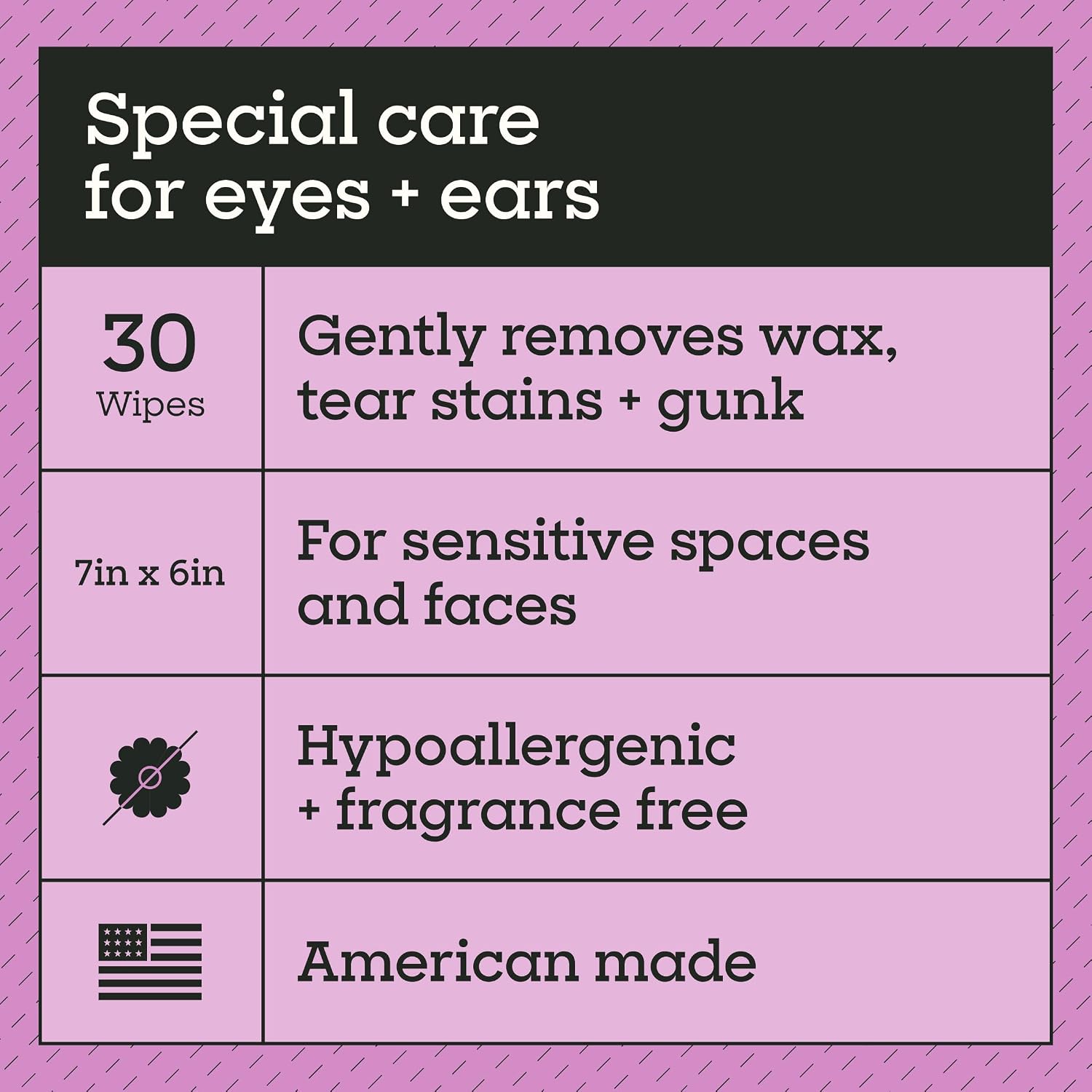 Pet Life Unlimited Dog Eye & Ear Wipes, 30 Count, Hypoallergenic, Fragrance-Free, Plant-Based Cleaning & Grooming Wipes with Aloe & Chamomile, Gently Remove Dirt & Wax, Soothes Skin (Pack of 4) image 3