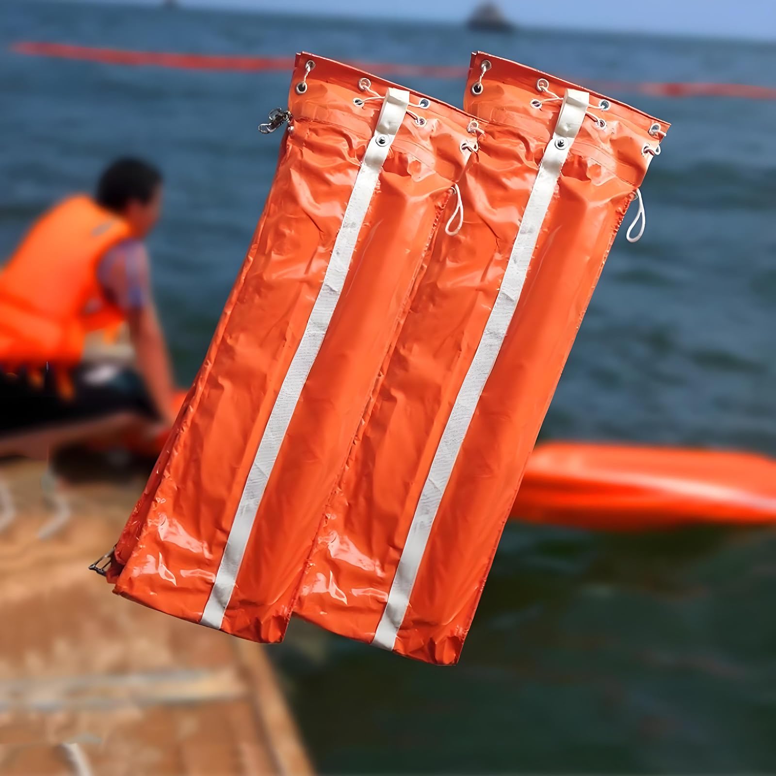 LYDBMYT Oil Boom for Spill Containment, Heavy-Duty PVC Design for Marine Environments, Ideal for Ports and Rivers