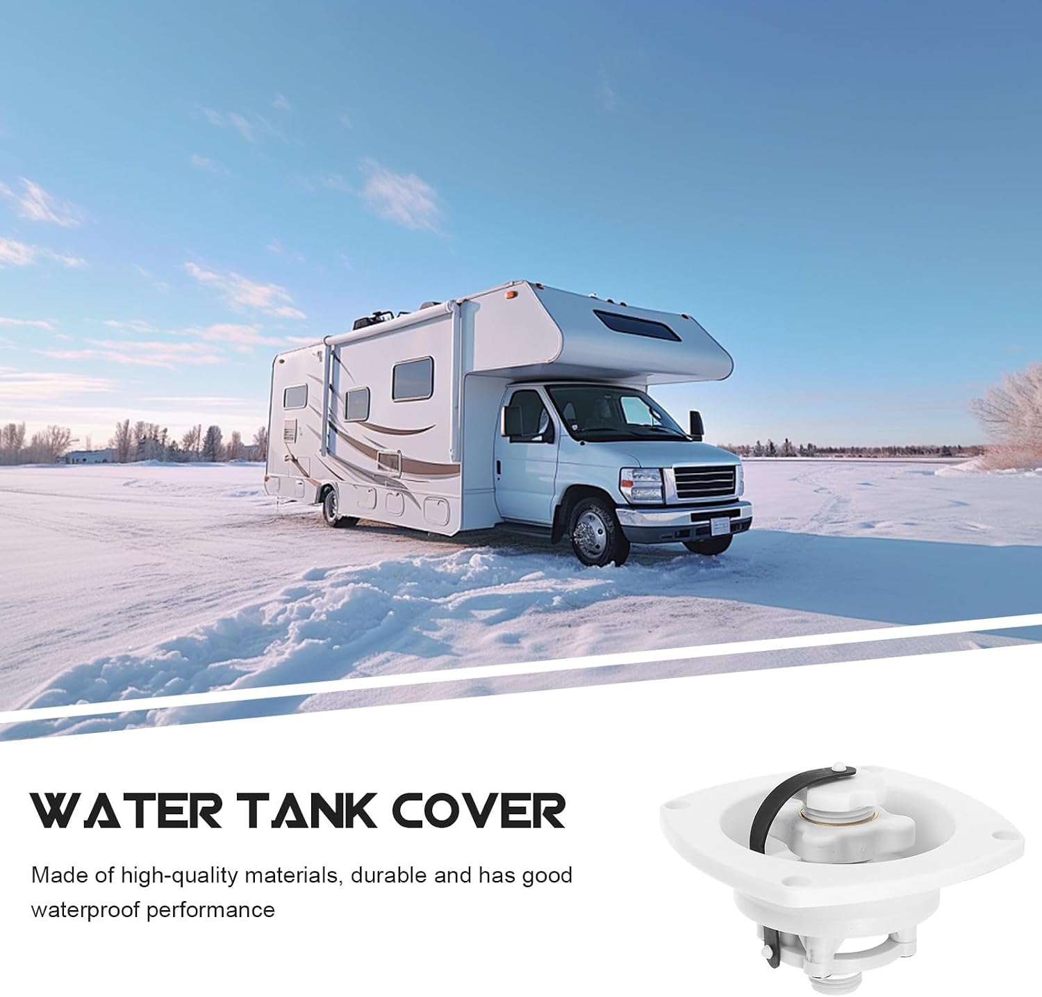 GANAZONO Rv Water Fill Inlet Cap for Trailer and Camper, White Pp Material with Reliable Sealing and Efficient Installation, for Rv Modification and Marine Use