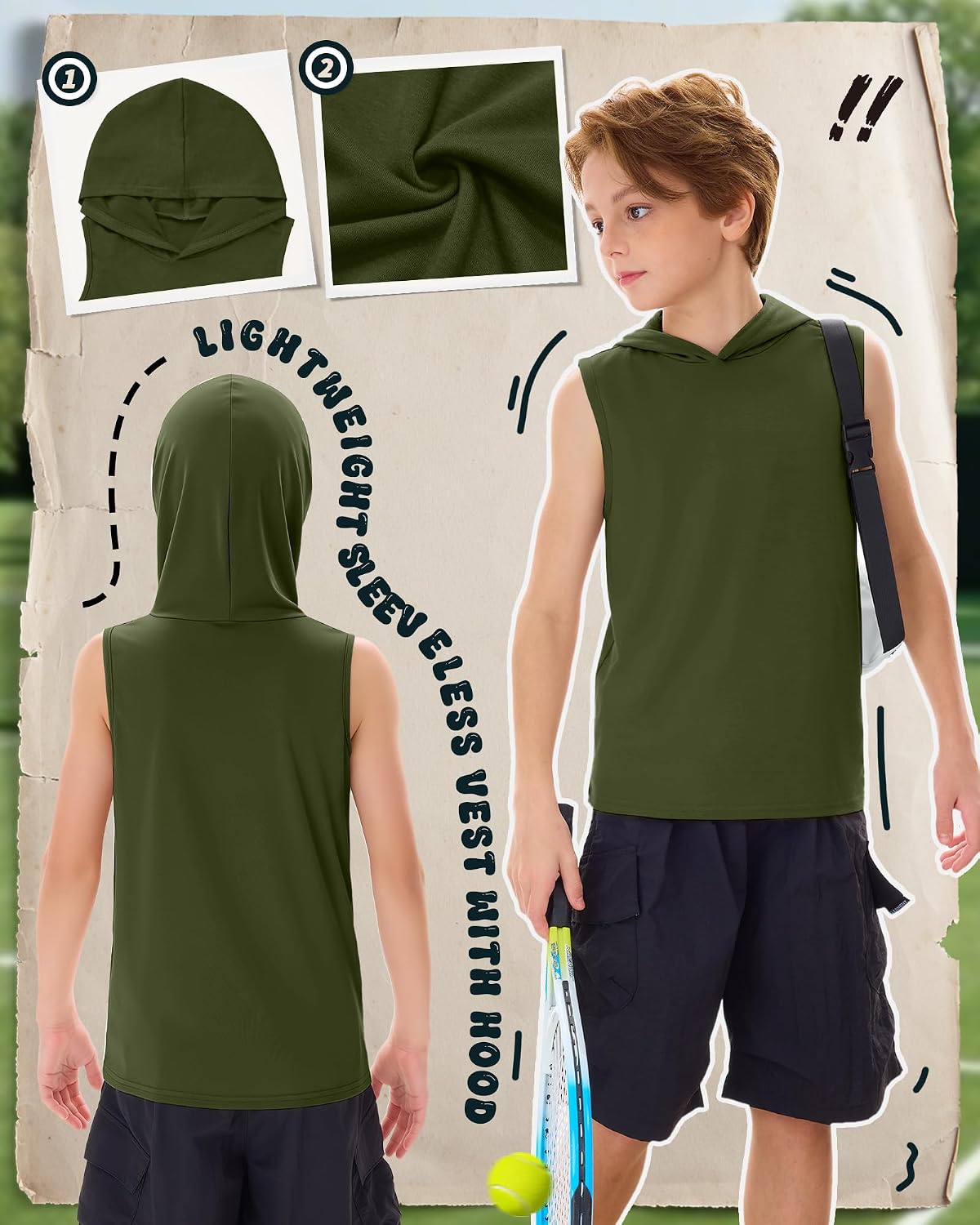 Boys Sleeveless Athletic Tank Tops
