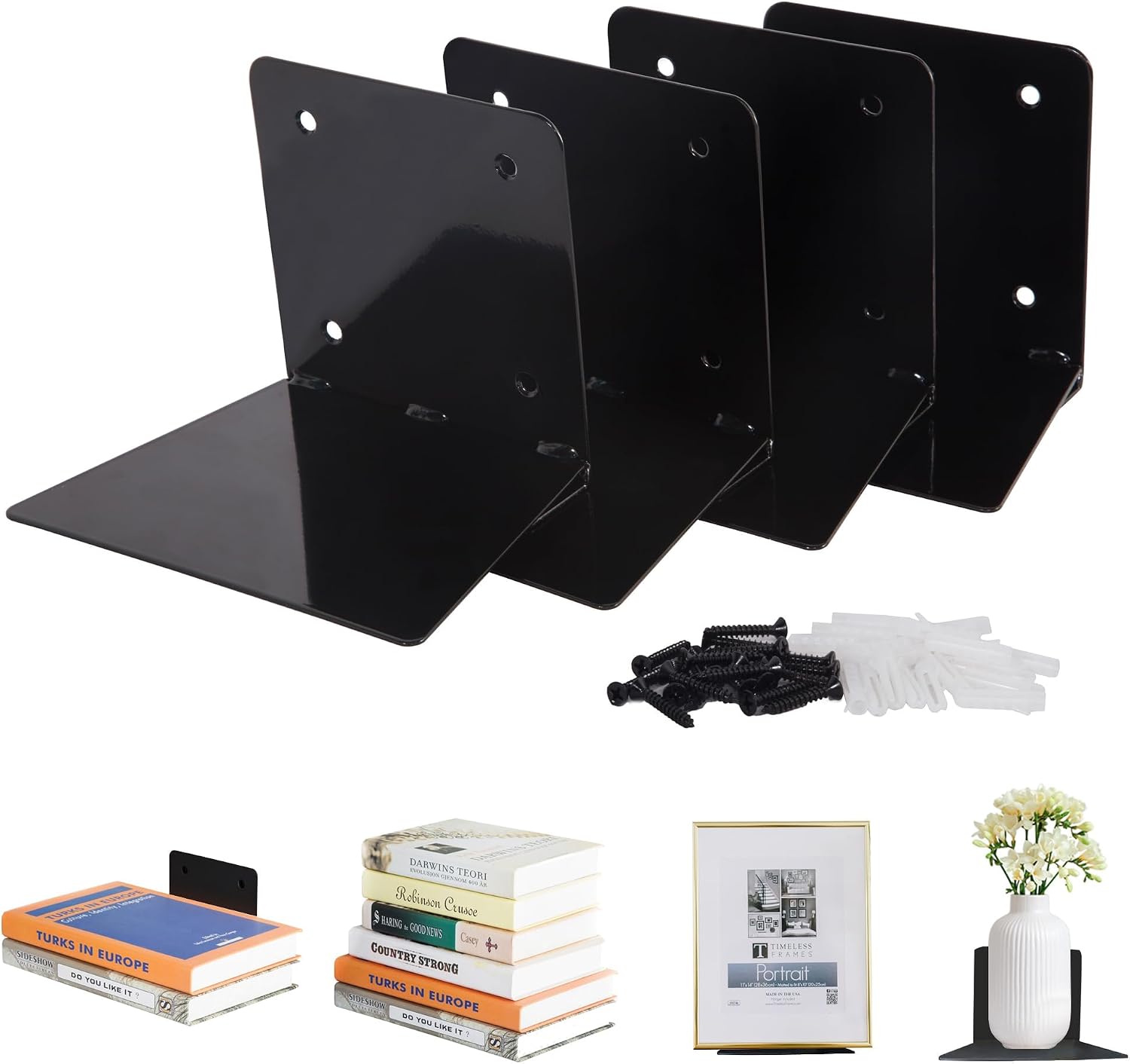 STORAGE MANIAC Floating Book Shelves for Wall Mounted Invisible