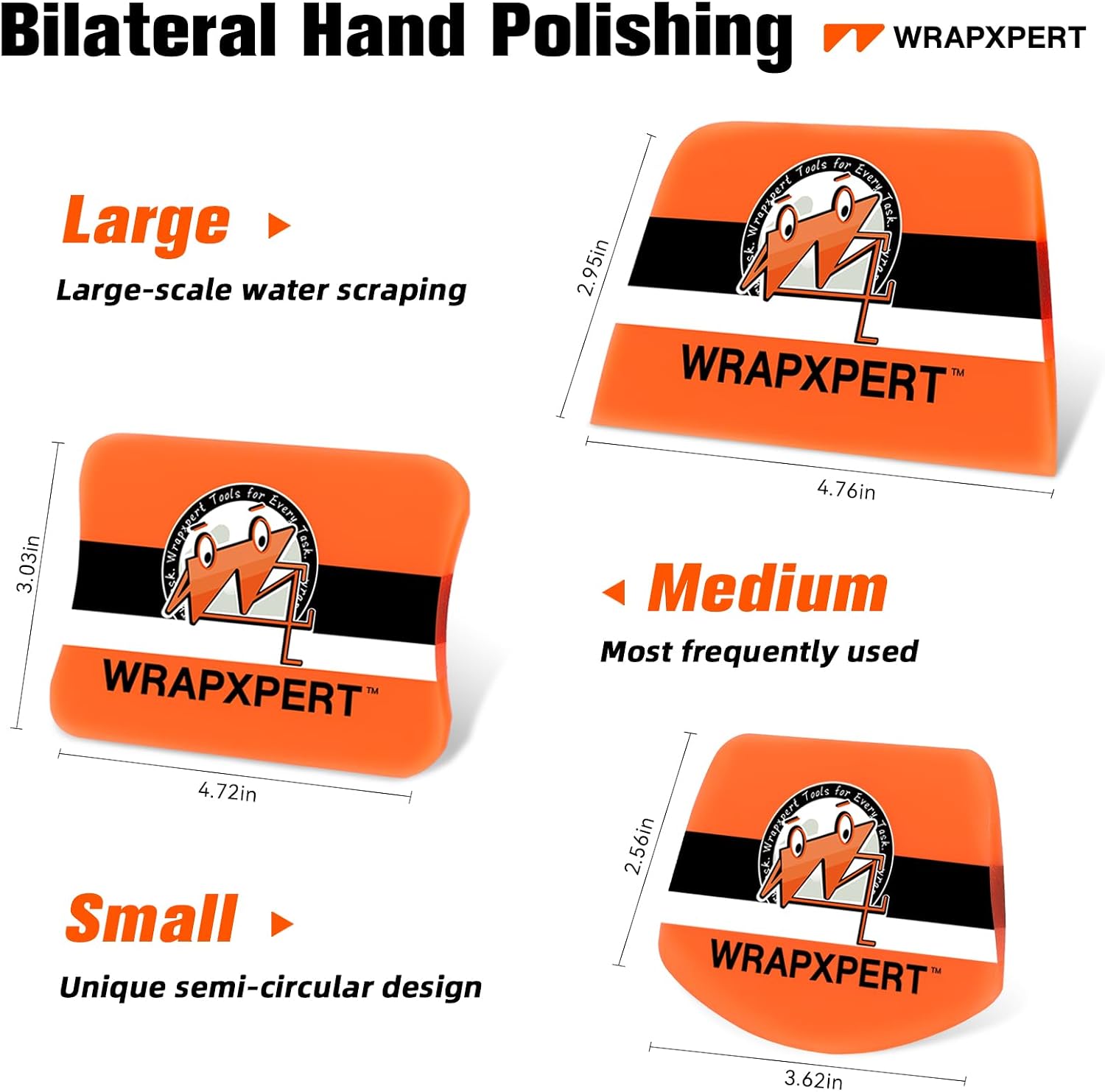 WRAPXPERT PPF Squeegee Kit, 3 PCS PPF Tools Window Tinting V-Blade Scraper for Window Film Application,3 Different Sizes for Paint Protection Film, Squeegee for Window Cleaning