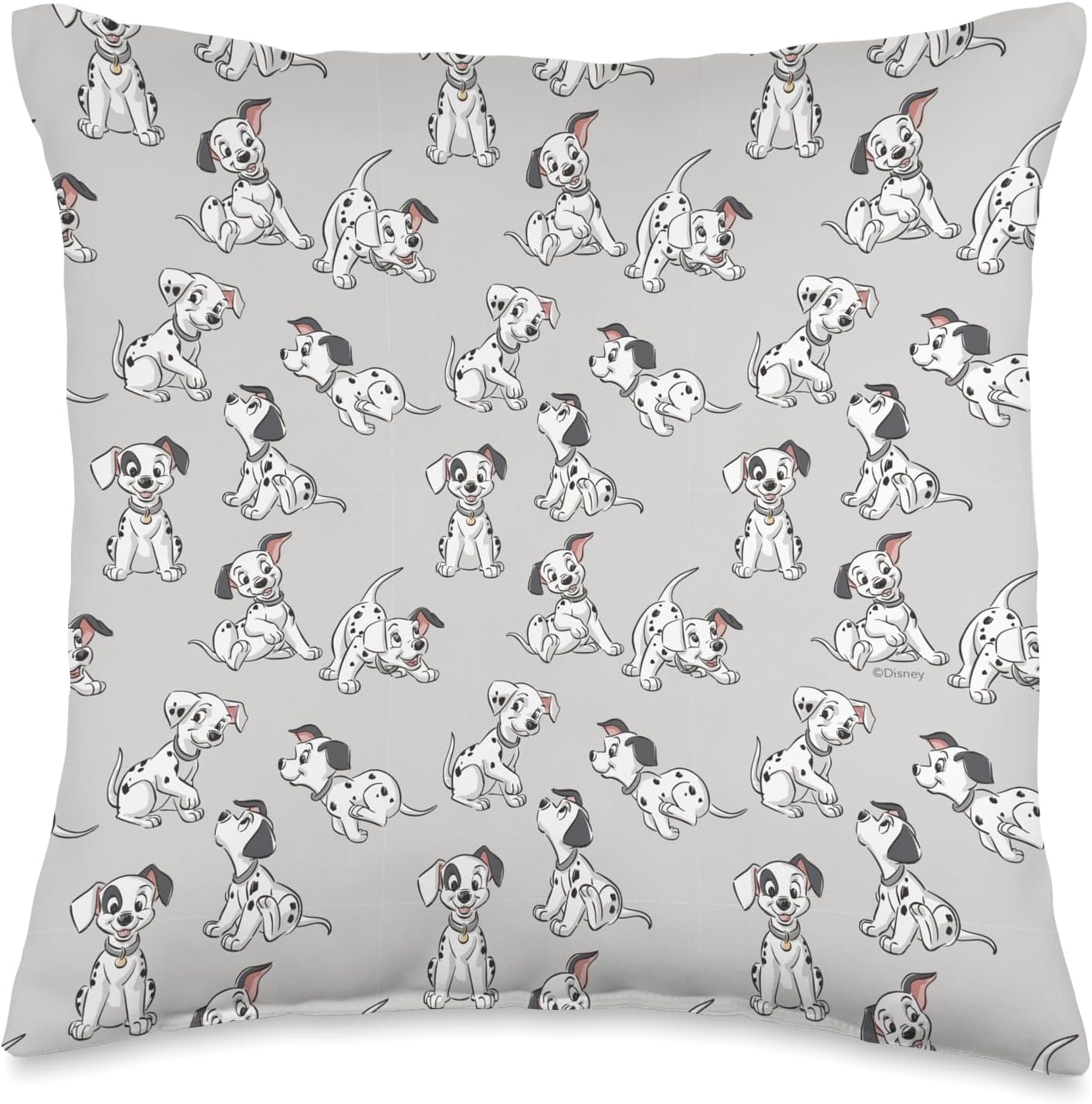 Disney Classic 101 Dalmatians Puppies Soft Grey Throw Pillow