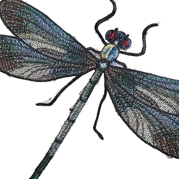 Green Cute Dragonfly Delicate Embroidered, Embroidery, Iron On Patches, Sew On Applique, Iron On Patches, Appliques, Dragonfly Embroidered, Applique