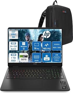 Hp Omen Slim Gaming Intel® Core Ultra 9 285H 24GB Ddr5 1tb SSD 16" Inch 8GB/RTX5070 2k (1920 x 1200),165 Hz, 3ms IPS 400NITS 100% Srgb WIN11HOME Gaming Bilgisayar CD7K0EAH08+ZETTAÇANTA