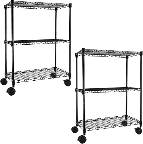 Miniatura 7 de iPower Simple Deluxe - Estantería resistente de 5 estantes con ruedas, unidades de almacenamiento ajustables, estante organizador de alambre de