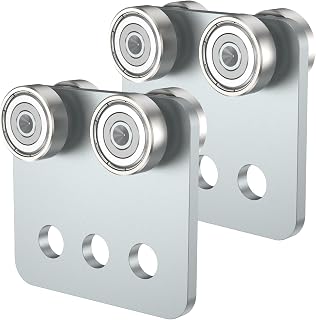 2Pcs 4 Wheel Trolley Assembly Roller, Silent Trolley Assembly Rollers Overhead Garage Hoist System for Use with 1-5/8" 40mm Wide and All 1-5/8" 40mm, 4 Wheel Trolley Rollers for Sliding Door Curtain
