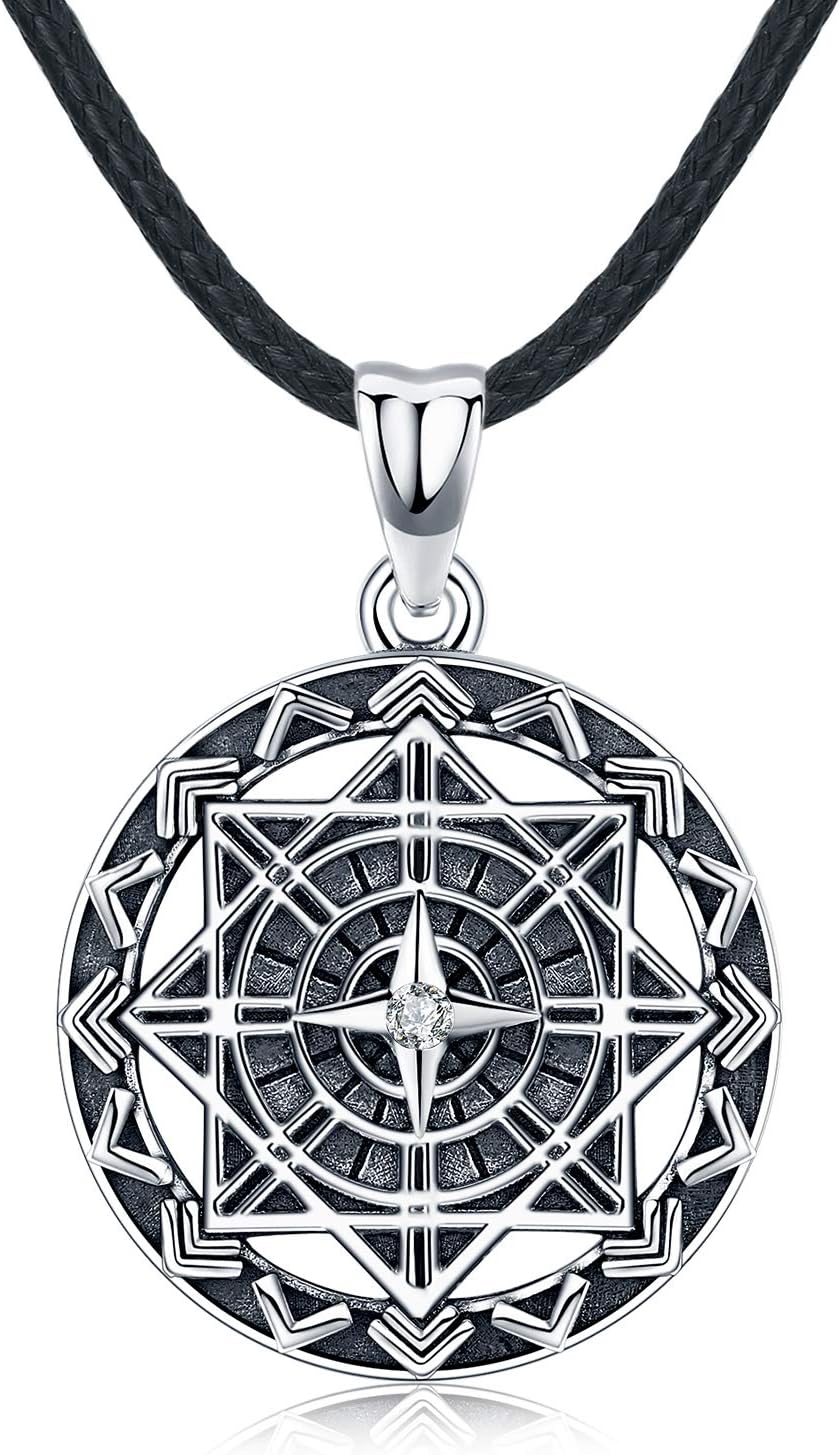 OdinstoneSilver Necklace for Men S925 Sterling Silver Mens Leather Necklace Pendant Fine Jewellery Gifts for Men Women