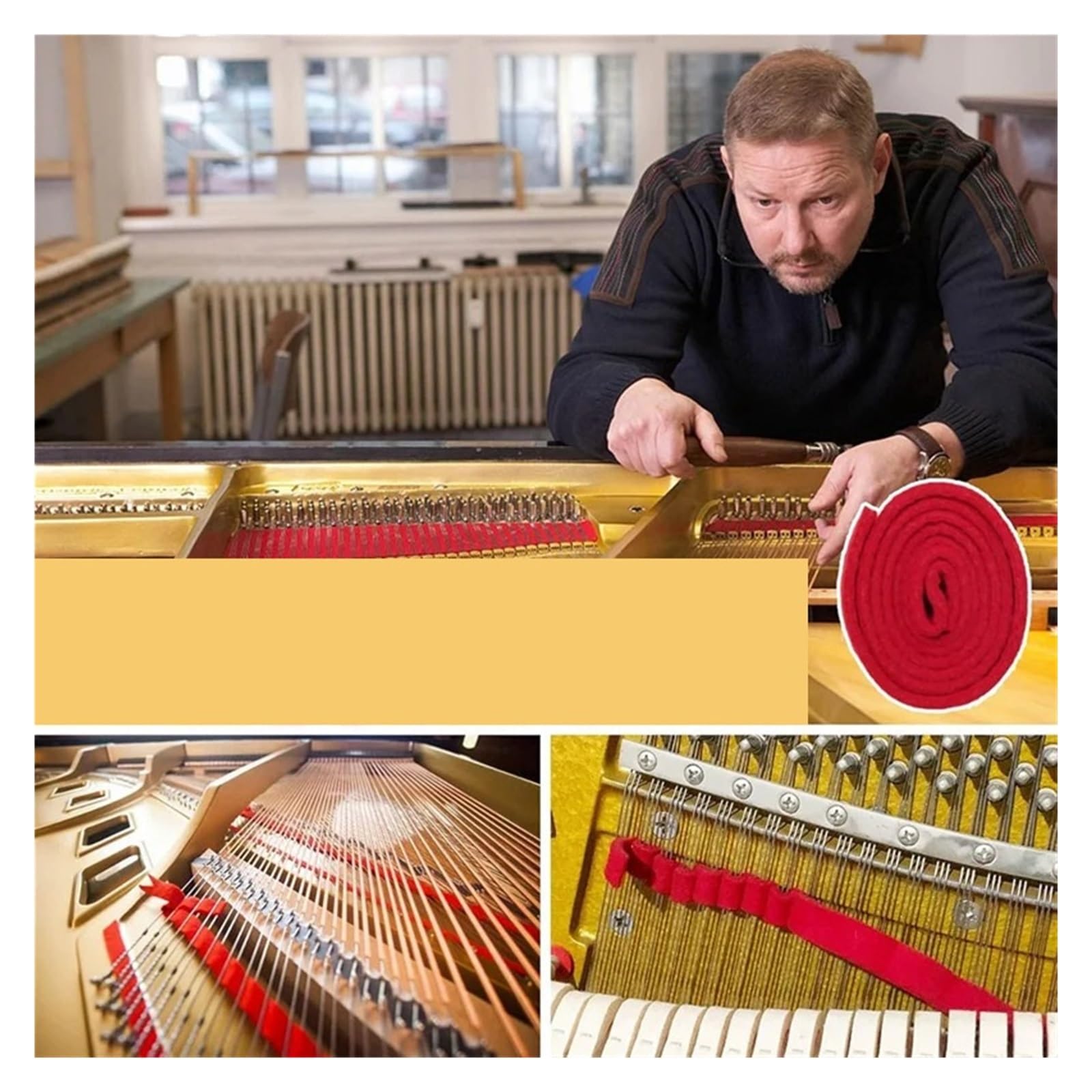 Klavier-Stimmset, 7-teiliges Stimmgerät, Hammer-Stummschaltungswerkzeuge
