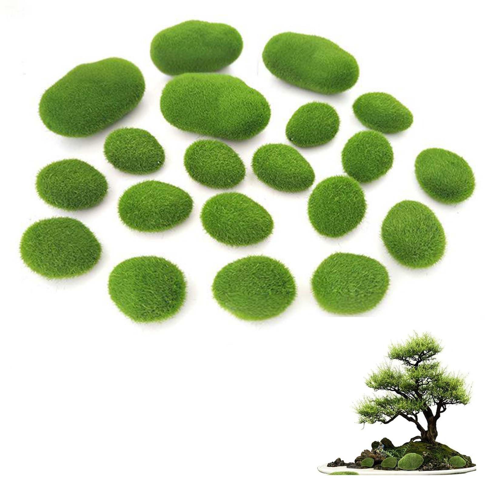 Fianoeir 20PCS Moss Grass, Artificial Moss Rocks, Fake Grass for Terrarium Decor, Stones for Plants, Green Grass for Decoration, Garden Decor, Artificial Moss for DIY Projects, Fake Plants-image-41