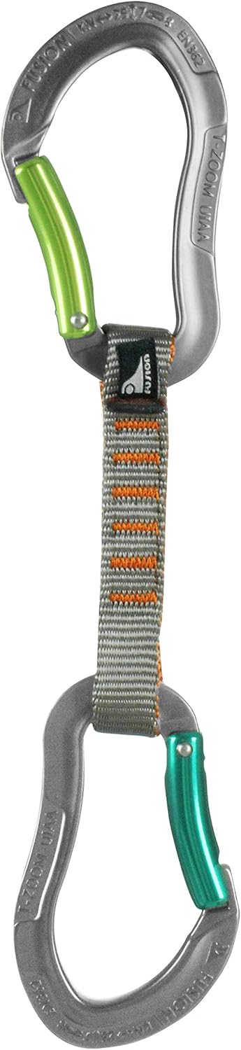 Fusion Climb 6-Pack 11cm Quickdraw Set with Techno Zoom Green Bent Gate Carabiner/Techno Zoom Apple Green Bent Gate Carabiner : Sports & Outdoors