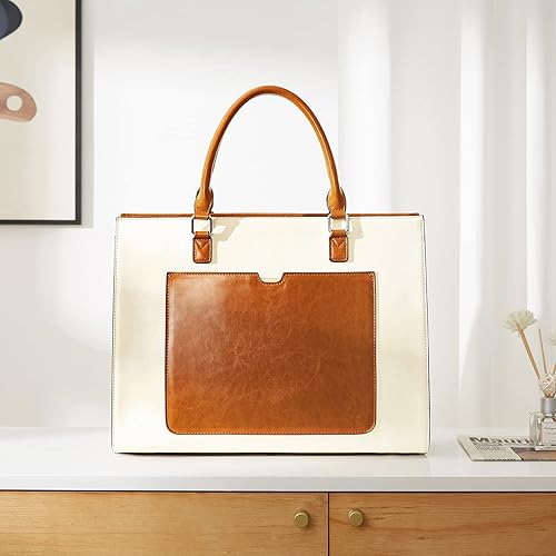 Miniatura 64 de Telena Laptop Tote Bag for Women, 15.6 Inch Shoulder Tote Bag Leather Briefcase for Women, Large Capacity Handbag Bags