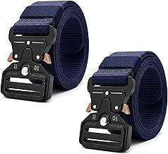 LEDSone 2 Pack Tactical Belt for Men Military Style Quick Release Nylon Belt with Quick Release Buckle