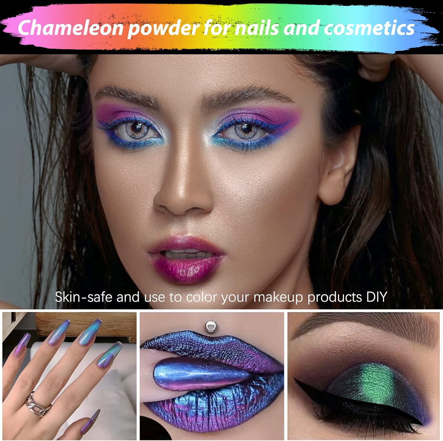 Resin Mica Powder, 10 * 5g Chameleon Mica Powder, Color Shift Mica Powder for Epoxy Resin/Tumbler, Chrome Powder Pigment for Nails Art, Painting,Soap Making, Candle Making,Slime - Image 6