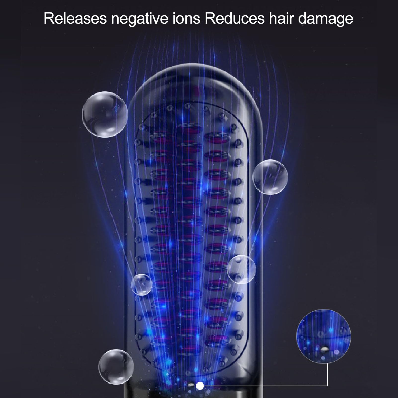 Hair Straightening Brush - Fast Heating Negative Ionic Hair Straightening Brush 1930s, Portable Wireless Hair Straightening Comb for Travel,