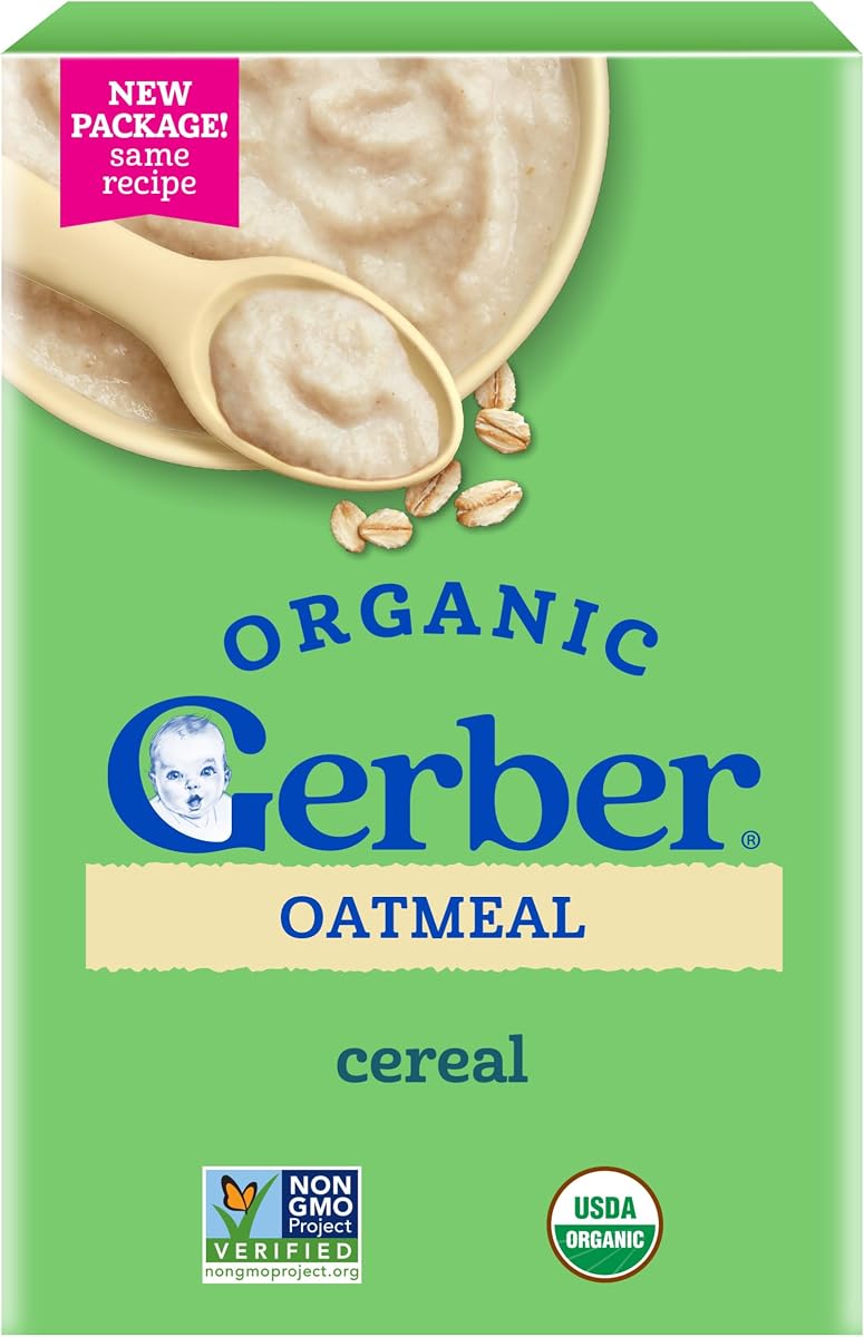 Gerber Organic Baby Cereal, Oatmeal for Babies, Infant Cereal, Organic Baby Food, Stage 1