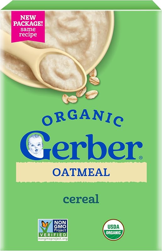 Gerber Organic Baby Cereal, Oatmeal for Babies, Infant Cereal, Organic Baby Food, Stage 1