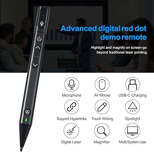 Miniatura 6 de Clicker para presentaciones de PowerPoint, TIBURN Presentation Clicker USB C tiene Spotlighting, Highlighting, Magnifying, Air Mouse, Mark y