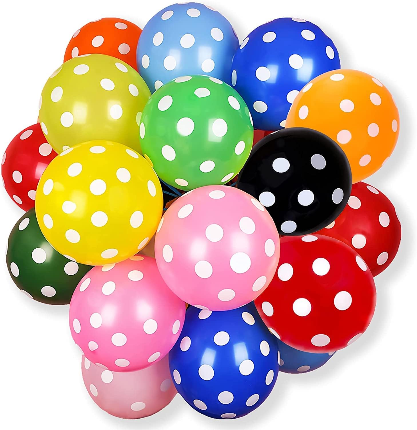 GRAND SHOP Rubber 50660 Toy Balloons Polka Dot Printed Transparent (Pack Of 30)