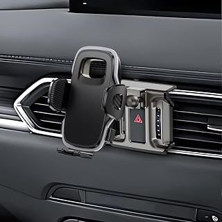for Mazda CX5 Phone Holder with Custom Base, Car Phone Holder for 2017-2024 Mazda CX5 Accessories, Specifically Design Mazda CX5 Phone Mount for 4.7-7 in Phones