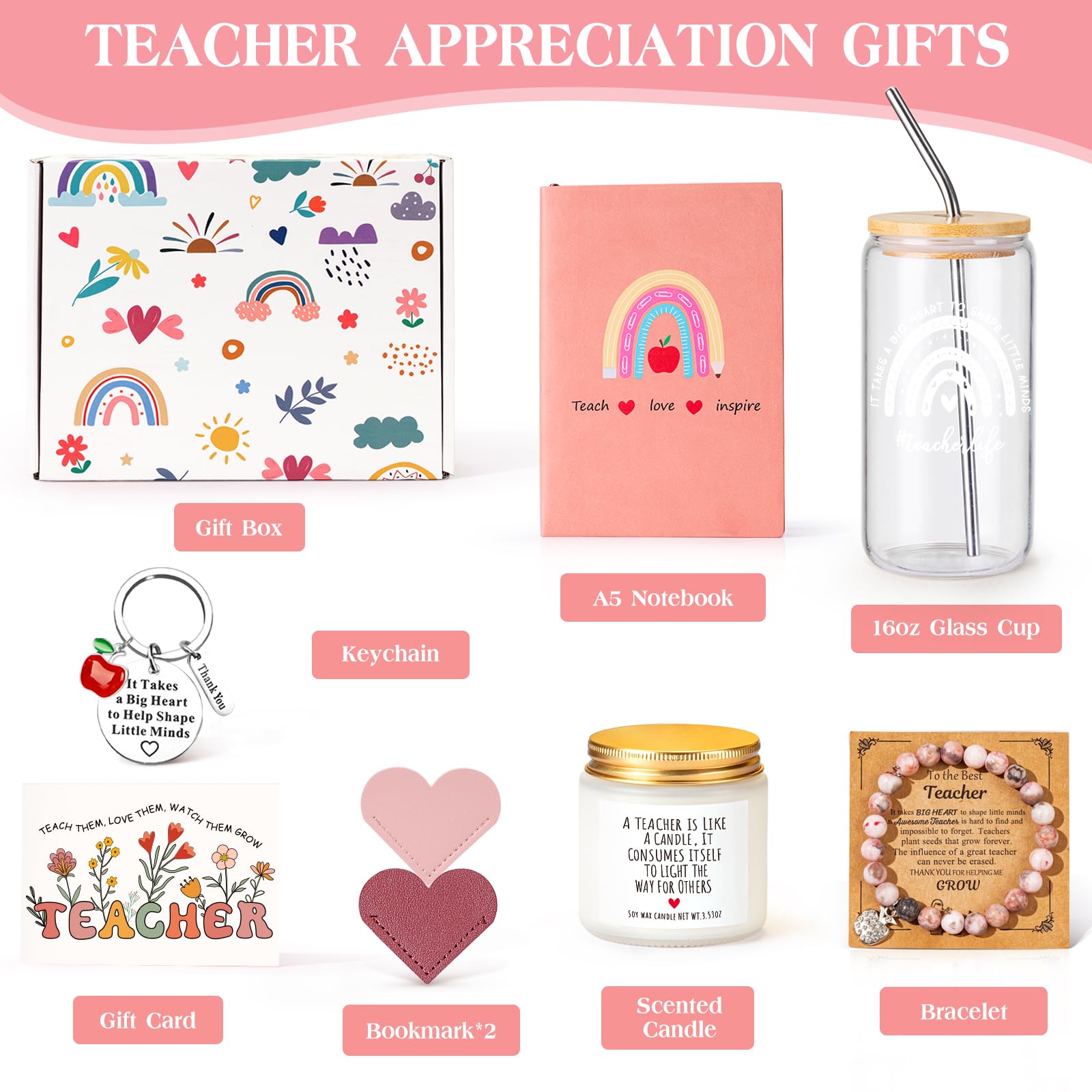 Regalos de agradecimiento para profesores para mujeres, regalos de agradecimiento para profesores de estudiantes – Día del Maestro, fin de año, graduación, jubilación, cesta de regalo de cumpleaños