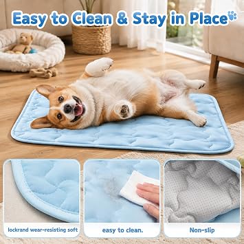 Cooling Mat For Dogs, Cat Cool Mat Pet Cooling Mats, Small Medium Large Pet Cooling Pad, Velvet For All Seasons Washable Keeps Cats, Dogs & Puppies Cool, Cooling Pads Indoor Outdoor.
