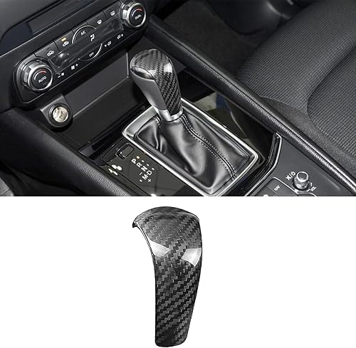 Compatible con pomo de palanca de cambios de fibra de carbono, decoración modificada para Mazda 3 6 CX-3 CX-4 CX-5 CX-8 (negro)