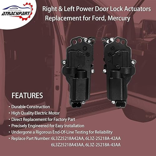 Miniatura 9 de Kit de actuadores de cerradura de puerta eléctrica para lado izquierdo y derecho  para Ford F150 F250 F350 F450 Excursion Expedition Mustang y más