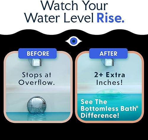 Vista 11 de SlipX Solutions Bottomless Bath - Cubierta de drenaje de desbordamiento para tina, añade pulgadas de agua a la tina para un baño más cálido