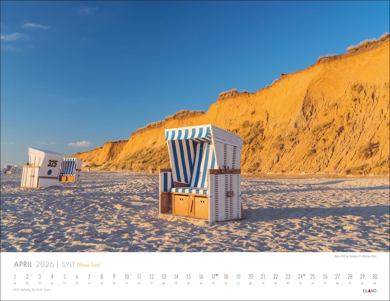 Sylt - Meine Insel Kalender 2026: Reise-Wandkalender mit 12 atemberaubenden Fotografien der Nordseeinsel. Landschafts-Kalender 2026 zum Aufhängen. 44 x 34 cm. Querformat.