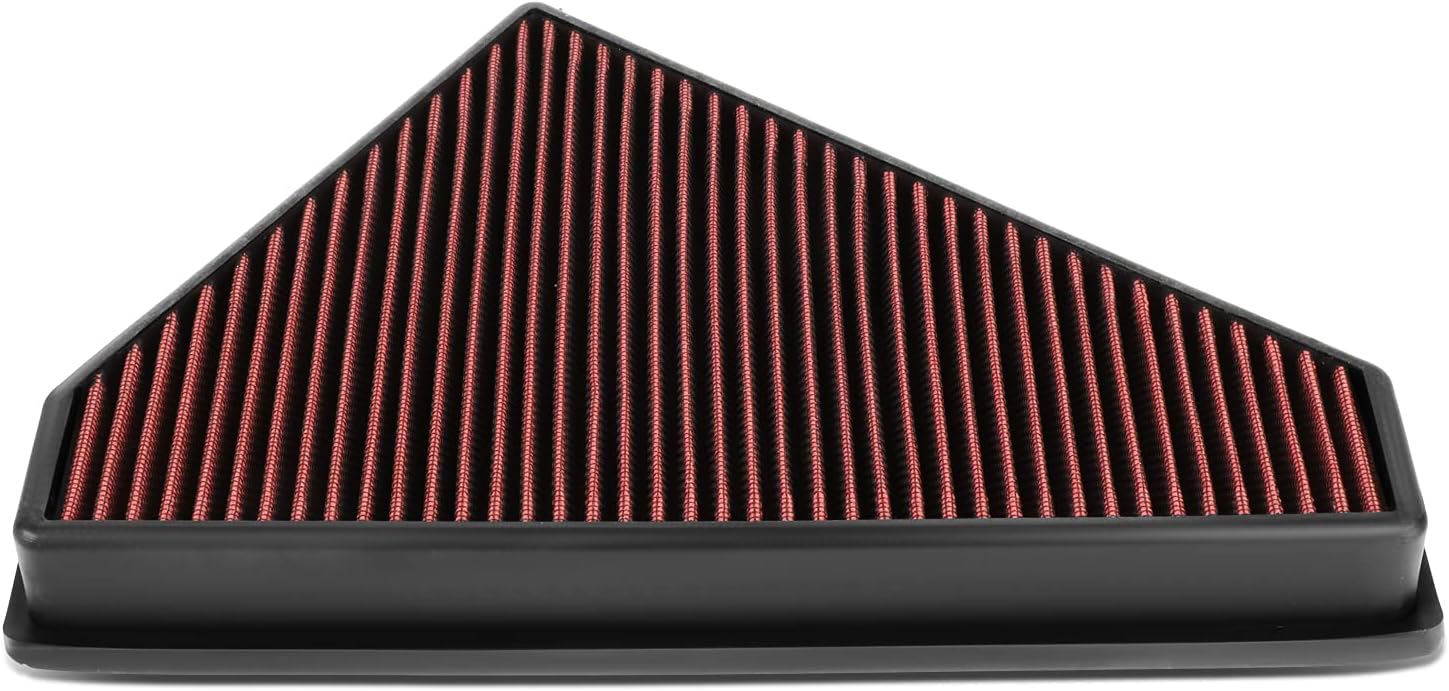 DNA Motoring AFPN-245-RD Clean Air Washable Drop In Panel Air Filter Enhance Engine Performance Power & Acceleration Improve [Compatible with 2014-2020 Jaguar F-Type 3.0L 5.0L Ringt Side Only]