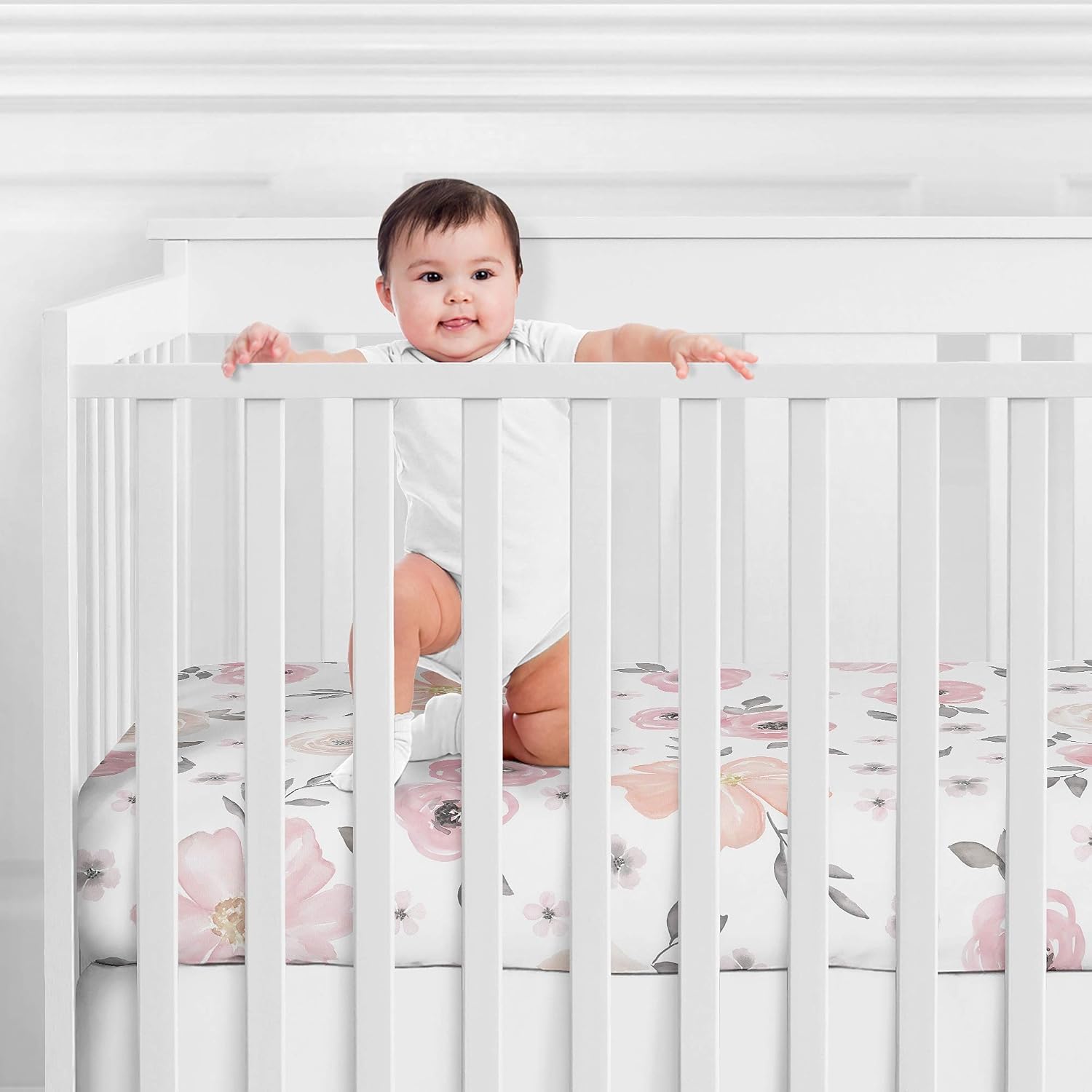 blush fitted crib sheet