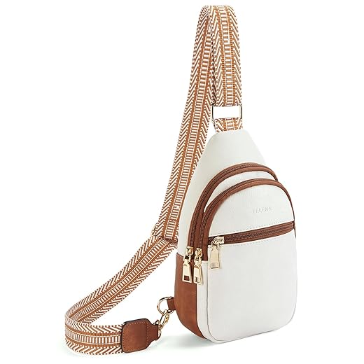 Telena Sling Bag for Women Crossbody Fanny Packs for Women Leather Sling Chest Bag with Adjustable Strap Pink