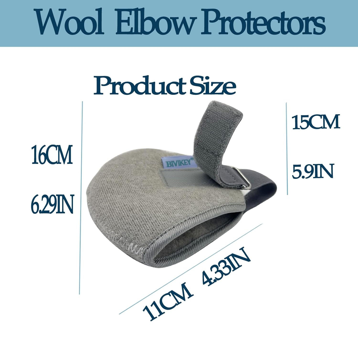 2 Pcs 100% Wool Short Plush Elbow Pressure Sores Protector Arm Pads Adjustable Suitable for Office Home Elderly Care and Medical Institutions Unisex LightGray