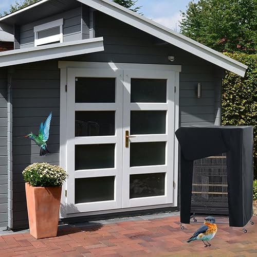 Miniatura 2 de PONY DANCE Pets Product - Funda universal para jaula de pájaros, opaca y transpirable, para buenas noches de mascotas, grande, negro, 31 pulgadas de