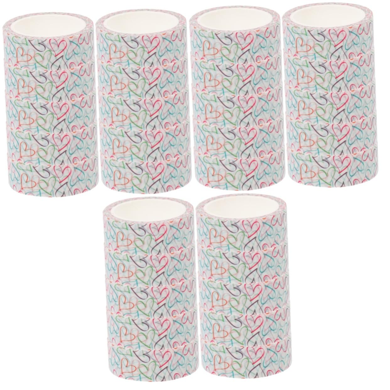 VILLCASE 30rotoli Nastro Adesivo Decorativo Cuori Di Washi Tape Per Scrapbooking e Fai Te Facile Da Strappare Senza Residui Per Progetti Creativi e Decorazioni Di Diari