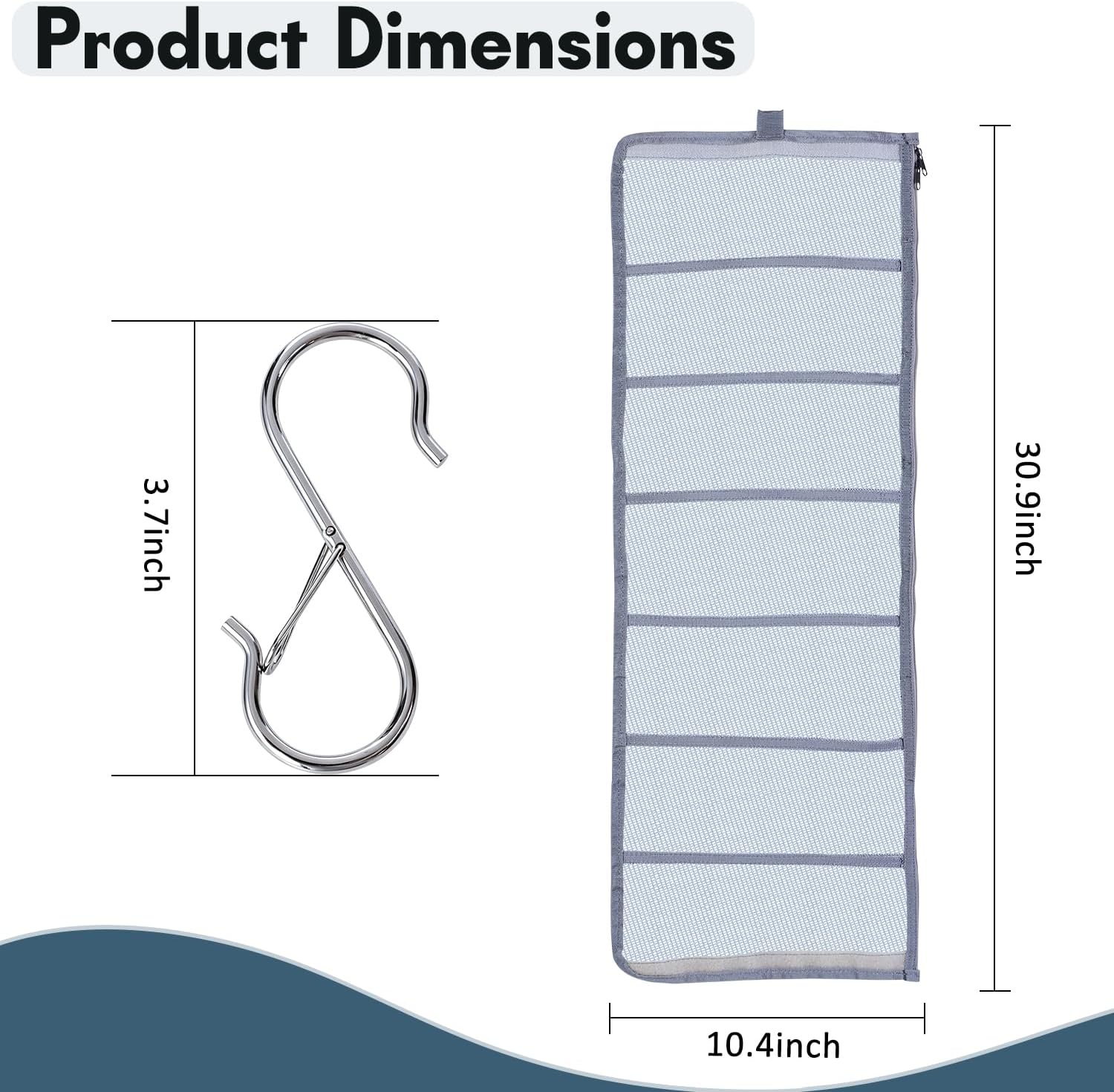 Sock Organizer Hanging Laundry Bag for Socks, 7 Pockets Sock Storage Holder | Keep Socks Paired in Washer Dryer and Closet, Space Saving Sock Storage Holder with Hook