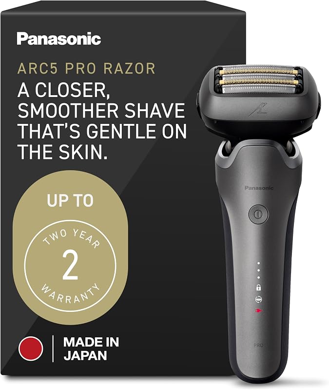 ARC5 PRO Electric Razor for Men, Wet/Dry 5-Blade Foil Shaver for Thick Beard & Stubble, 20D Flexible Head, Enhanced Beard Sensor, Pop-Up Trimmer – ES-L550WS
