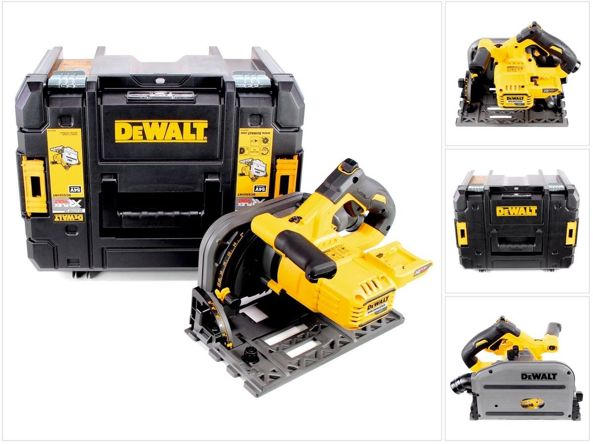 DeWalt DCS520NT 54V XR Cordless Brushless FlexVolt 165mm Plunge Saw With 2 x ...