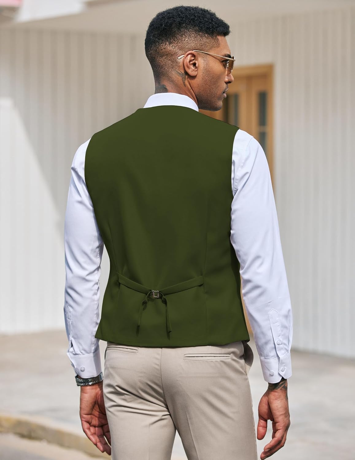 COOFANDY Men's Suit Vest Slim Fit Formal Dress Waistcoat Casual Business Vests for Suit or Tuxedo - Image 4