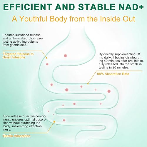 Miniatura 5 de Suplemento NAD+ - Suplemento de nicotinamida ribósido de 910 mg para hombres y mujeres, resveratrol de ribósido de nicotinamida liposomal, para